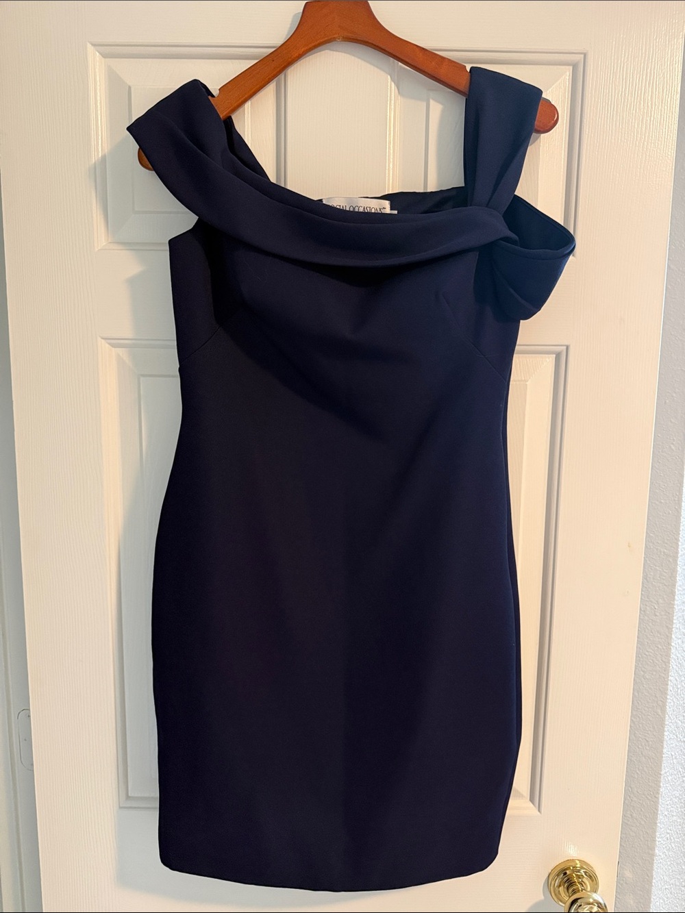 SPECIAL OCCASIONS Navy One-Shoulder Cocktail Dress, Sz 10